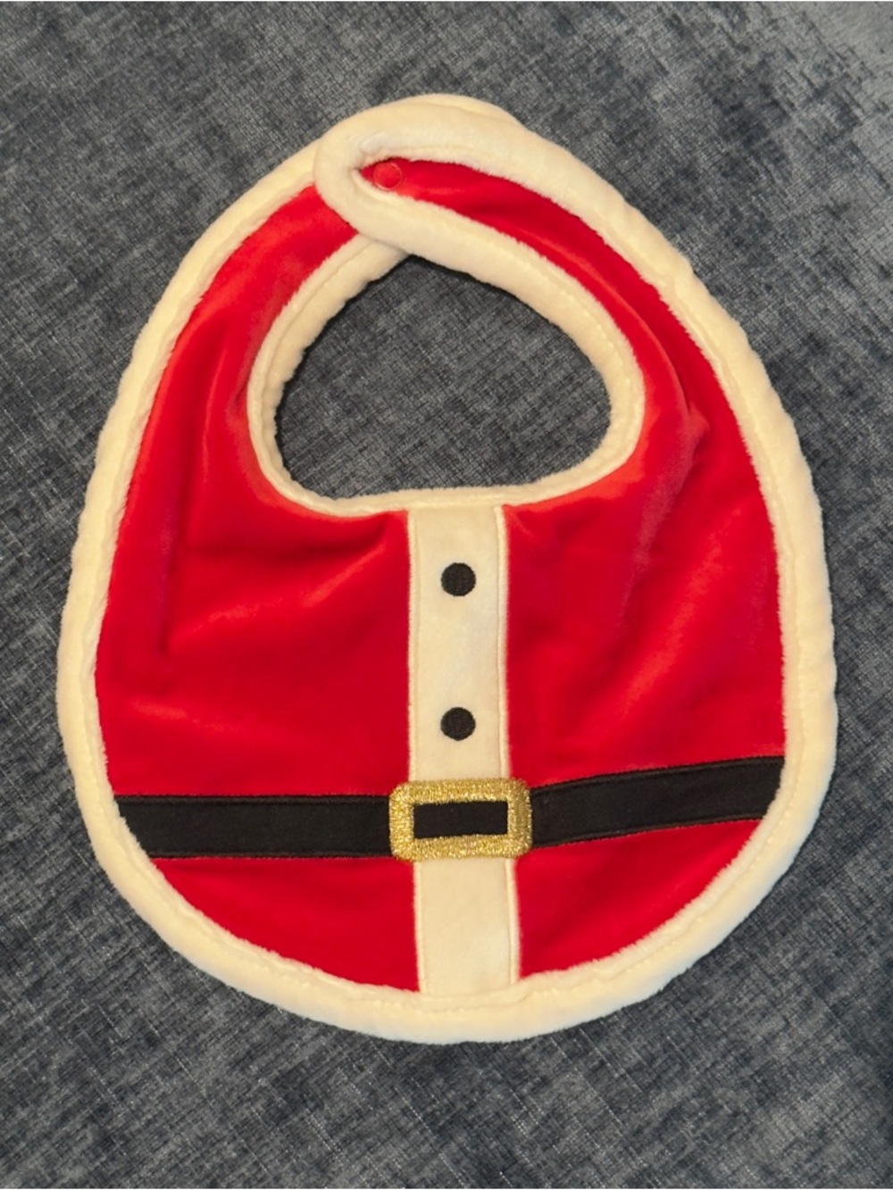 Carter's Red and Cream Santa Suit Bib with Belt Accent